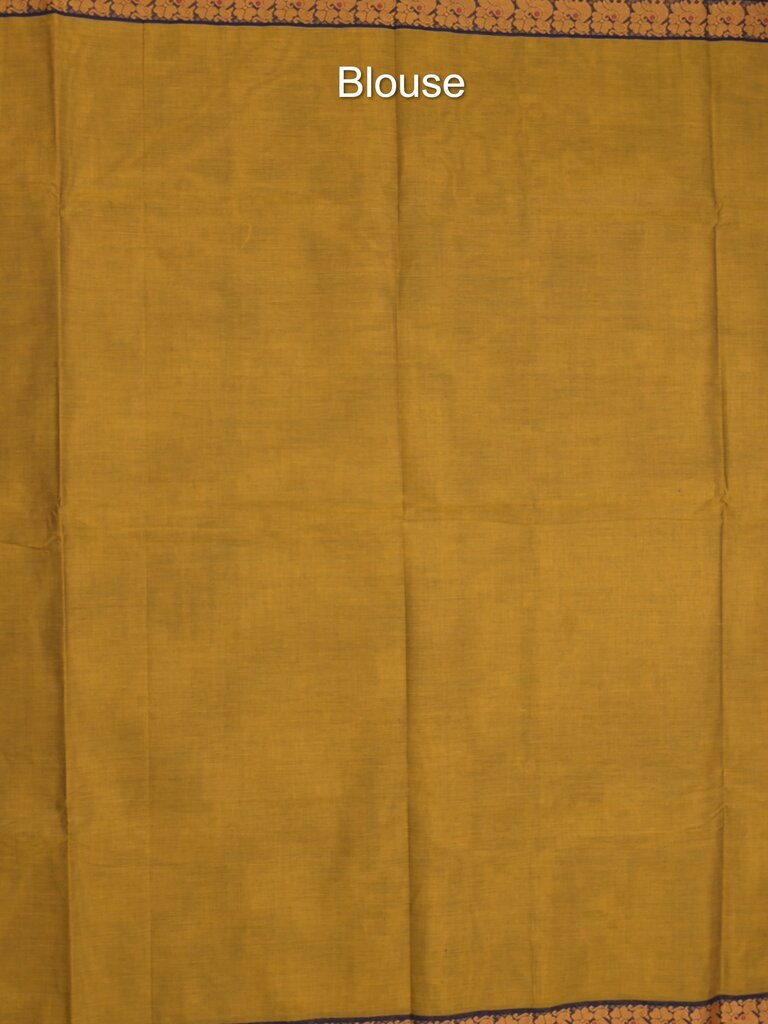 Kanchi cotton saree allover motifs with contrast border and attached self blouse