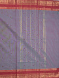 Kanchi cotton saree allover motifs with contrast border and attached self blouse