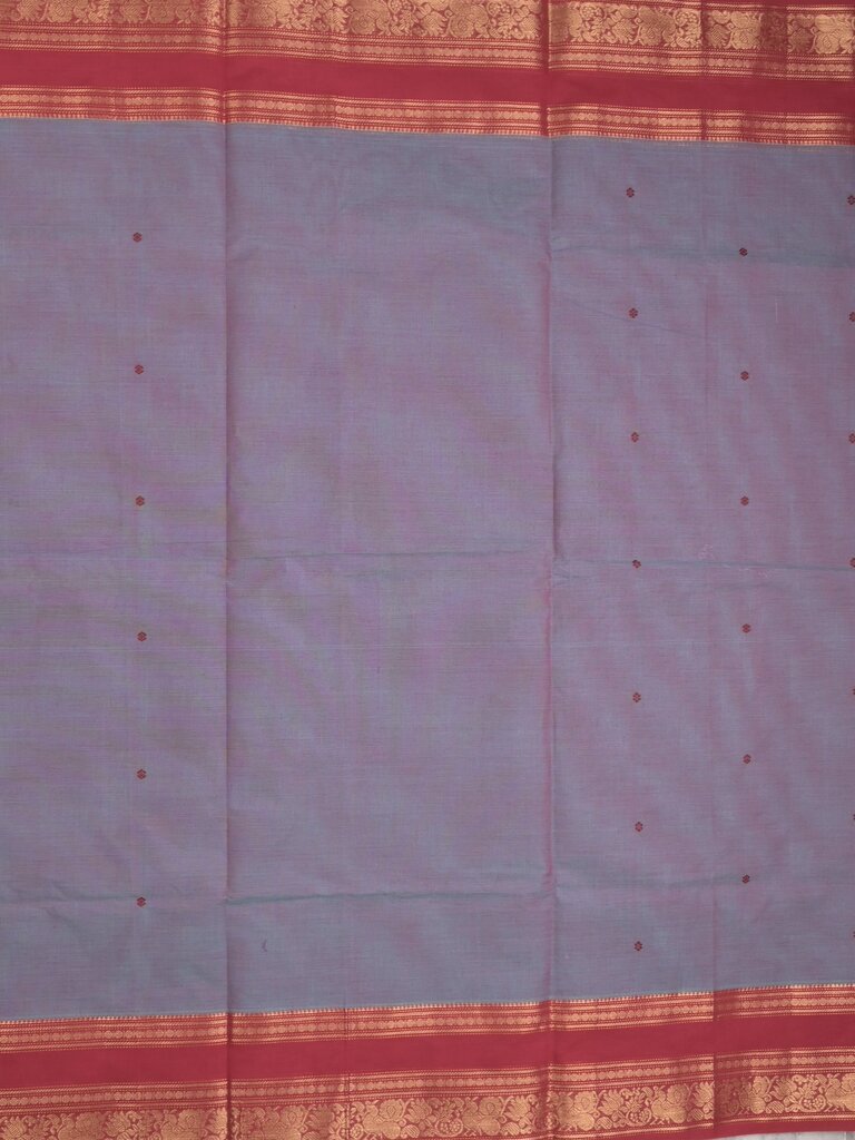 Kanchi cotton saree allover motifs with contrast border and attached self blouse