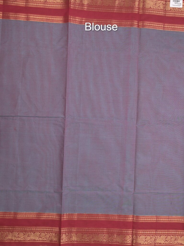 Kanchi cotton saree allover motifs with contrast border and attached self blouse