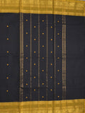 Kanchi cotton saree allover motifs with contrast border and attached self blouse