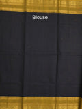 Kanchi cotton saree allover motifs with contrast border and attached self blouse