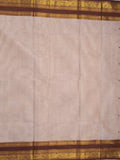 Kanchi cotton saree allover motifs with contrast border and attached self blouse