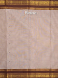 Kanchi cotton saree allover motifs with contrast border and attached self blouse