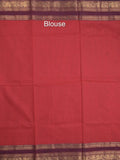 Kanchi cotton saree allover motifs with contrast border and attached self blouse