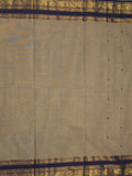 Kanchi cotton saree allover motifs with contrast border and attached self blouse