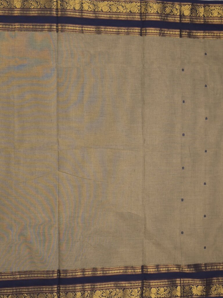 Kanchi cotton saree allover motifs with contrast border and attached self blouse