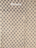 Kalamakari cotton saree green color allover prints & printed border with printed pallu and contrast blouse