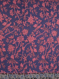 Kalamakari cotton saree navy blue color allover prints & printed border with printed pallu and contrast blouse
