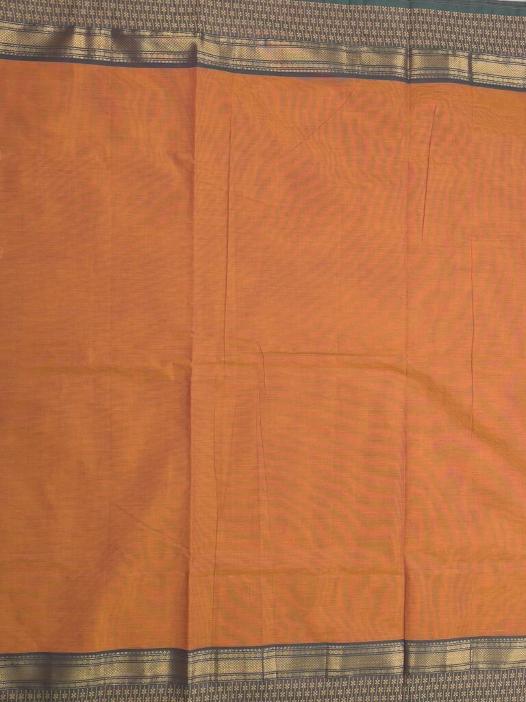 Kanchi cotton saree allover motifs with contrast border and attached self blouse