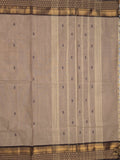 Kanchi cotton saree allover motifs with contrast border and attached self blouse