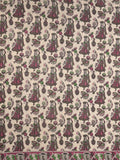 Kalamakari cotton saree half white color allover prints & printed border with printed pallu and contrast blouse