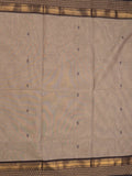 Kanchi cotton saree allover motifs with contrast border and attached self blouse