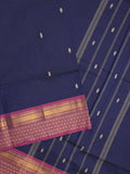 Kanchi cotton saree allover motifs with contrast border and attached self blouse
