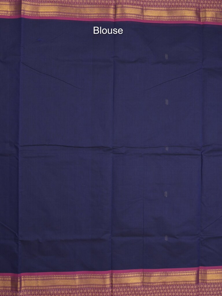 Kanchi cotton saree allover motifs with contrast border and attached self blouse