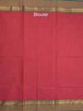 Kanchi cotton saree allover motifs with contrast border and attached self blouse