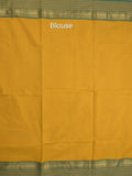 Kanchi cotton saree allover motifs with contrast border and attached self blouse