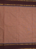 Kanchi cotton plain saree with zari border with attached self blouse