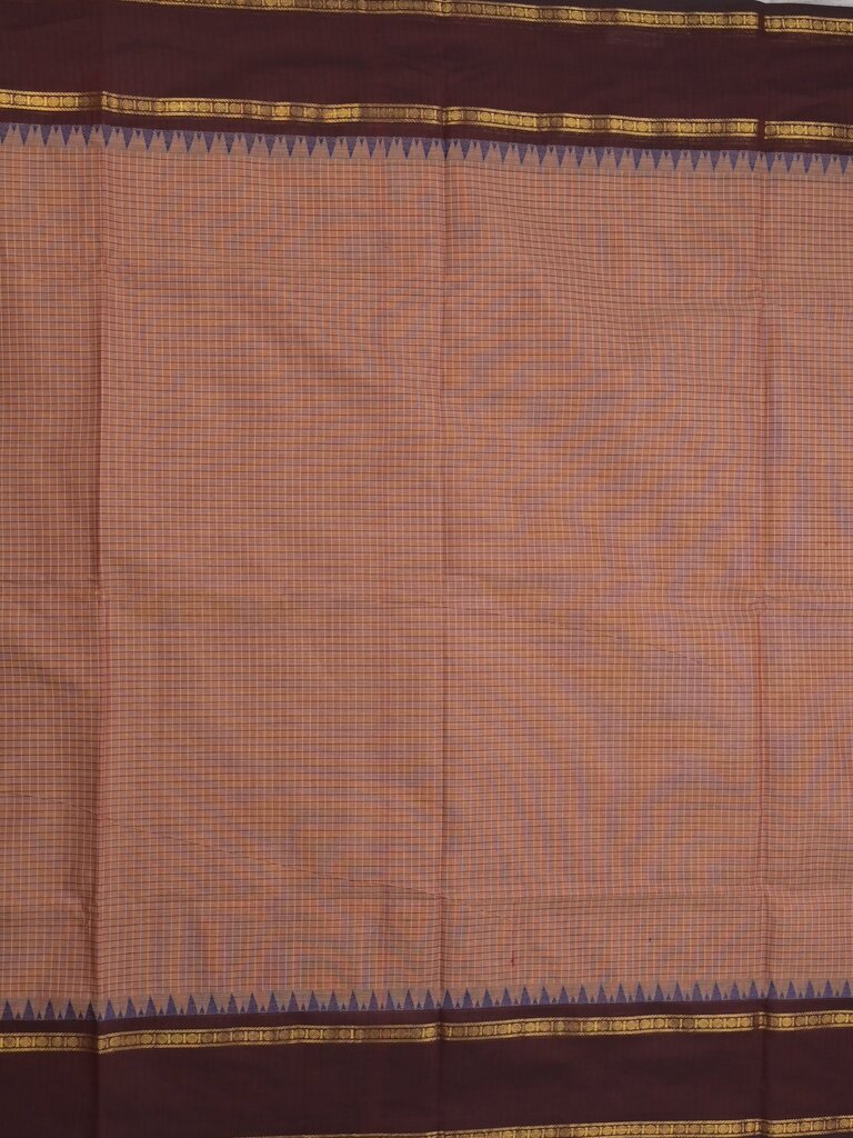 Kanchi cotton plain saree with zari border with attached self blouse