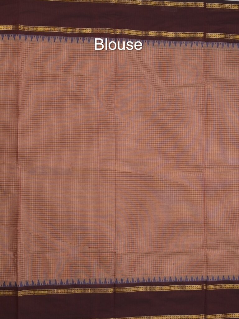 Kanchi cotton plain saree with zari border with attached self blouse