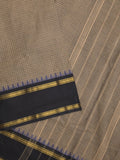 Kanchi cotton plain saree with zari border with attached self blouse