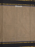 Kanchi cotton plain saree with zari border with attached self blouse