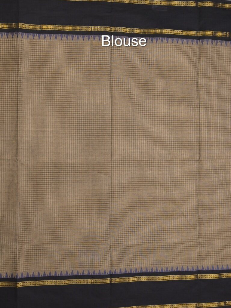 Kanchi cotton plain saree with zari border with attached self blouse