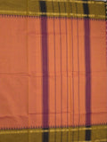 Kanchi cotton plain saree with zari border with attached self blouse