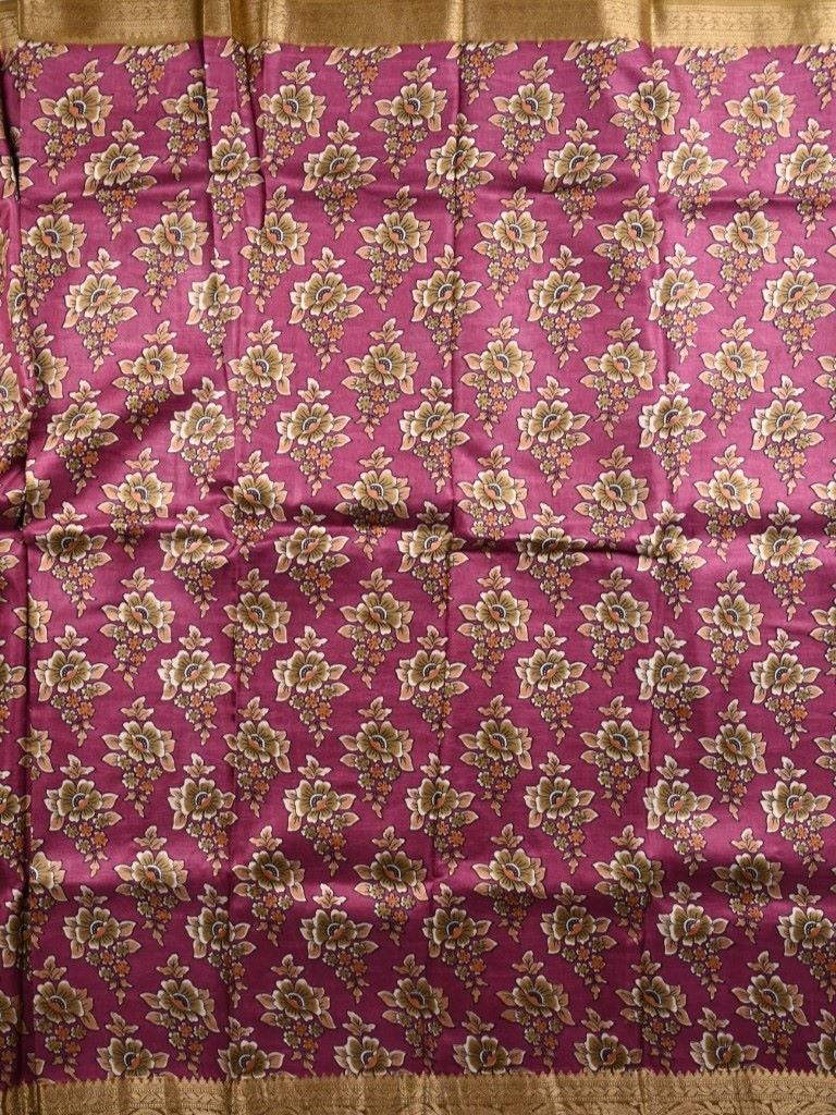Dola silk fancy saree pink color allover digital prints & zari border with stripes pallu and printed blouse