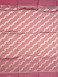 Organza tissue fancy saree light pink color allover stripes & small kaddi border with short pallu and attached blouse