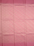 Organza tissue fancy saree light pink color allover stripes & small kaddi border with short pallu and attached blouse
