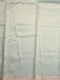 Chanderi kora fancy saree light blue color allover zari motifs & zari embroidery border with zari pallu and plain blouse
