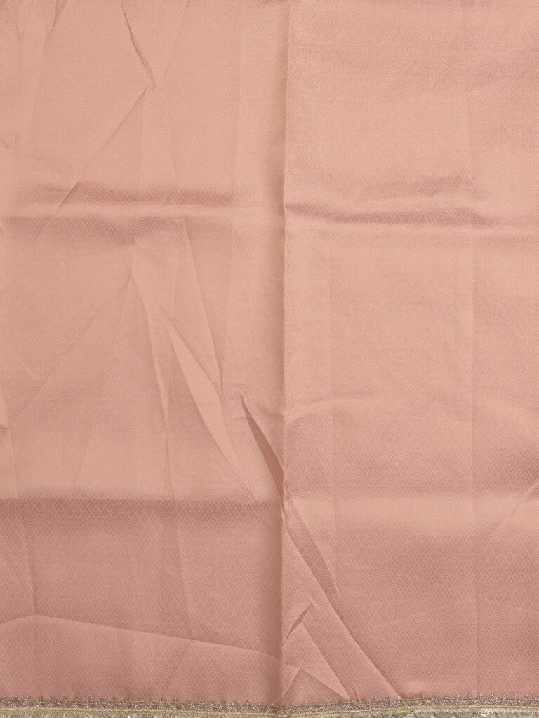 Chanderi kora fancy saree baby pink color allover zari motifs & zari embroidery border with zari pallu and plain blouse