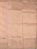 Chanderi kora fancy saree light peach color allover zari motifs & zari embroidery border with zari pallu and plain blouse