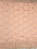 Chanderi kora fancy saree light peach color allover zari motifs & zari embroidery border with zari pallu and plain blouse