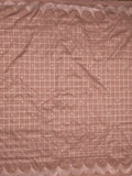 Banaras fancy saree peach color allover checks & zari border with short pallu and attached blouse
