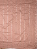 Banaras fancy saree peach color allover checks & zari border with short pallu and attached blouse