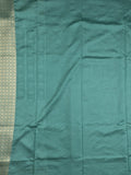Dupion fancy saree peacock blue color allover prints & zari border with rich pallu and attached plain blouse
