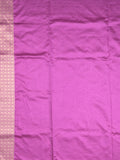 Dupion fancy saree purple color allover prints & zari border with rich pallu and attached plain blouse