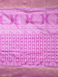 Dupion fancy saree purple color allover prints & zari border with rich pallu and attached plain blouse