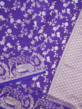 Raw mango fancy saree violet color allover zari weaves & zari border with zari border and attached plain blouse