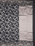 Raw mango fancy saree black color allover zari weaves & zari border with zari border and attached plain blouse