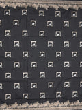 Raw mango fancy saree black color allover zari weaves & zari border with zari border and attached blouse