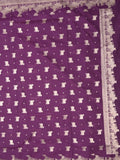 Raw mango fancy saree dark purple color allover zari weaves & zari border with zari border and attached blouse