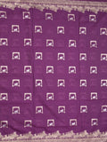 Raw mango fancy saree dark purple color allover zari weaves & zari border with zari border and attached blouse