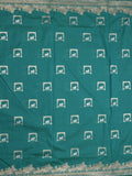 Raw mango fancy saree peacock blue color allover zari weaves & zari border with zari border and attached blouse