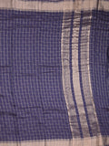 Dola silk fancy saree navy blue color allover zari weaves & small kaddi border with short pallu and running blouse