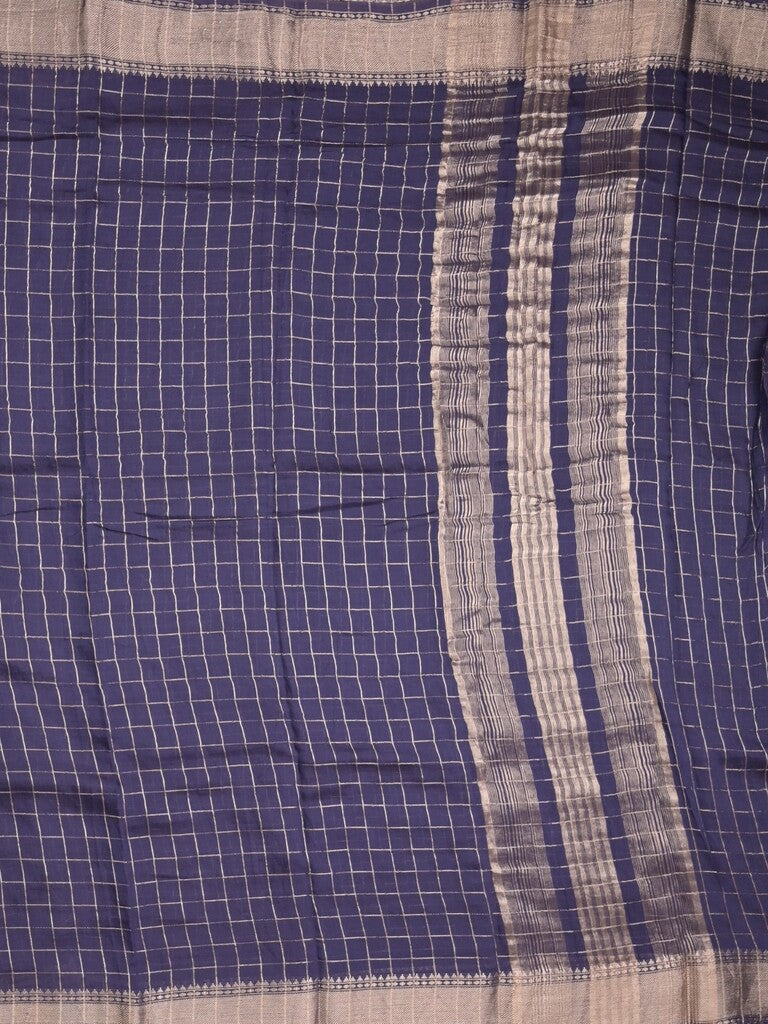 Dola silk fancy saree navy blue color allover zari weaves & small kaddi border with short pallu and running blouse