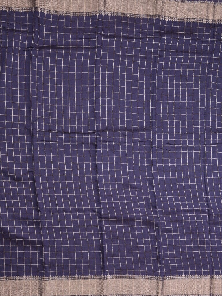 Dola silk fancy saree navy blue color allover zari weaves & small kaddi border with short pallu and running blouse