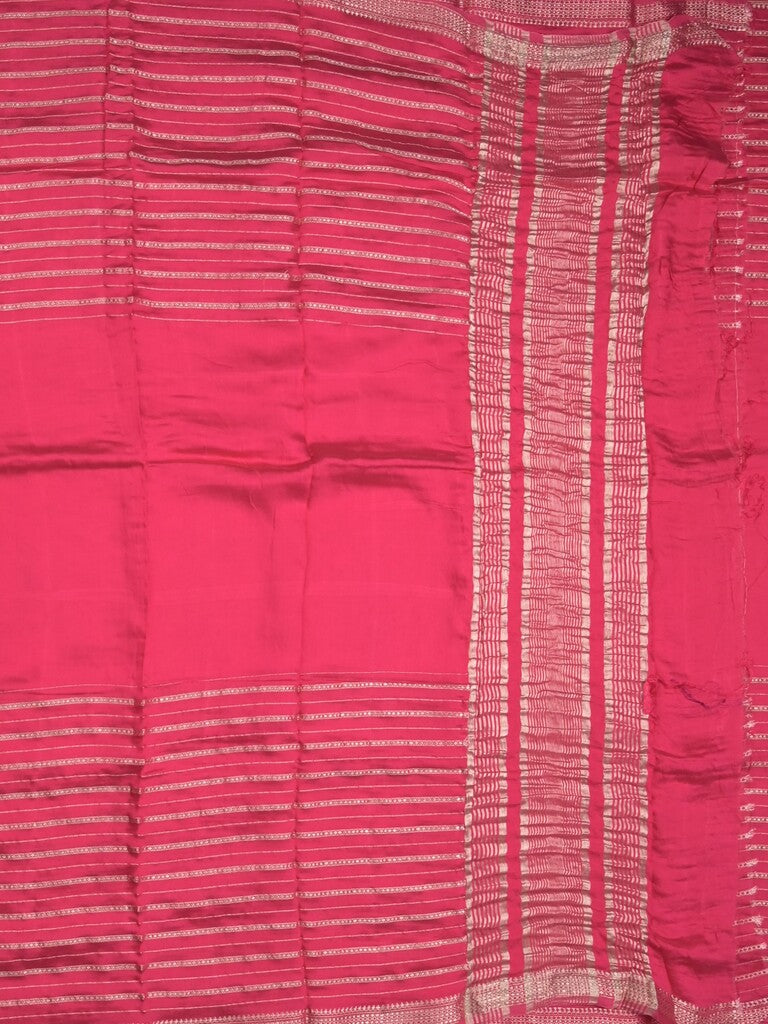 Dola silk fancy saree pink color allover zari weaves & small kaddi border with short pallu and running blouse